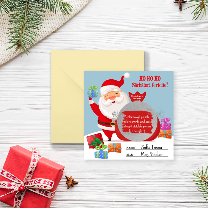 Cel mai inedit cadou de Moș NIcolae - Card răzuibil surpriză