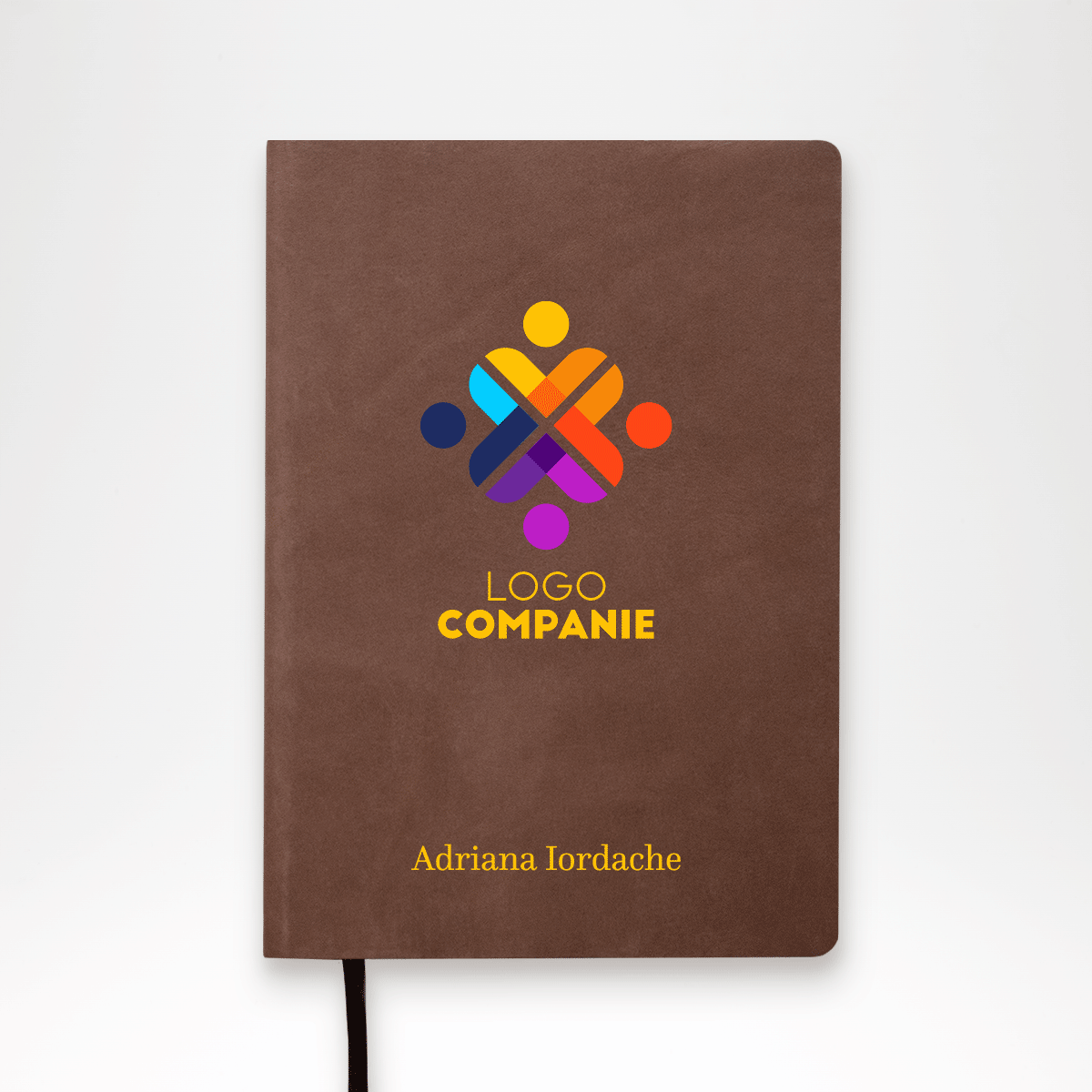 Персонализиран кожен дневник в цвят с лого и текст