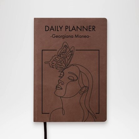 Agendă din piele personalizată cu mesaj - Daily Planner