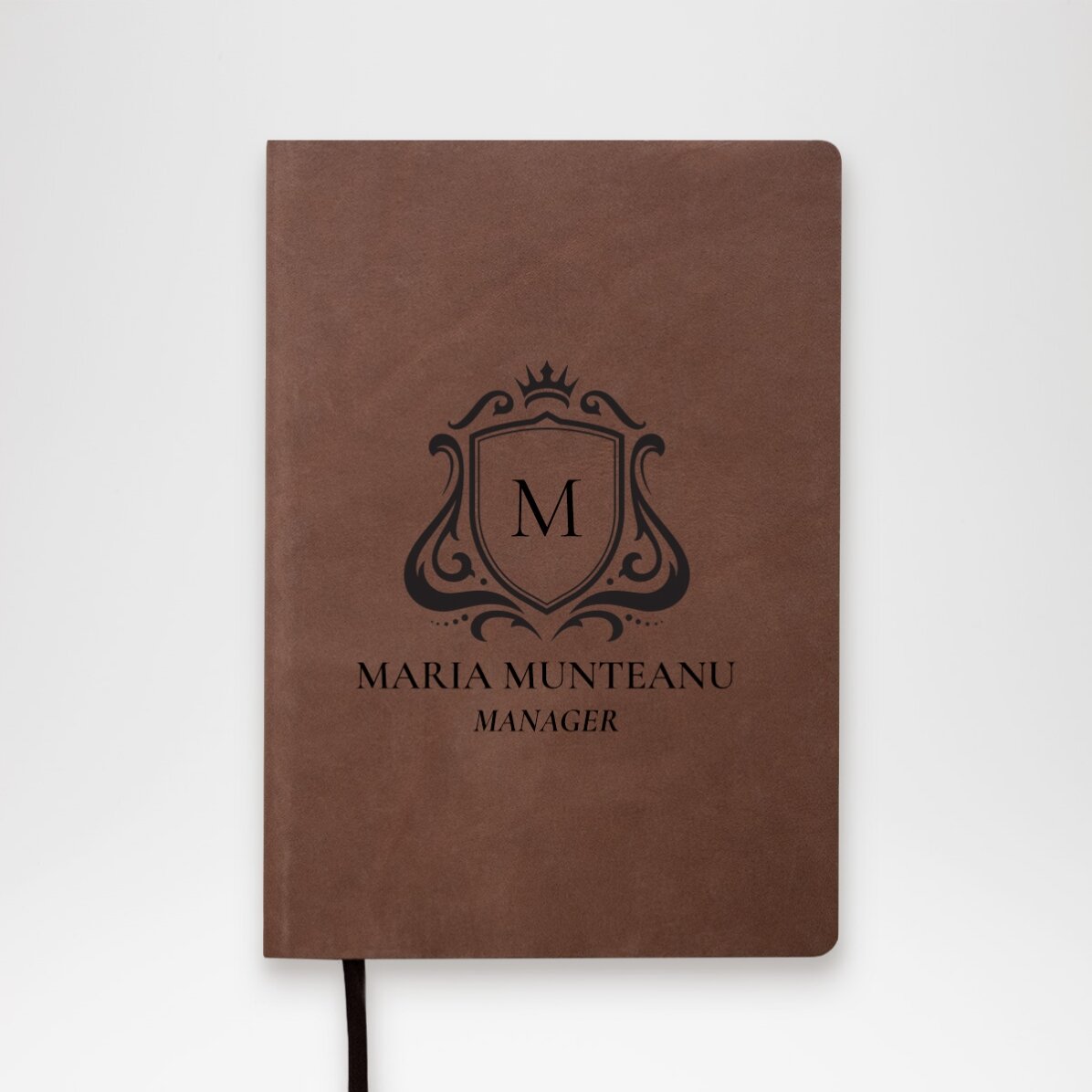 Agendă din piele personalizată cu mesaj - Royal