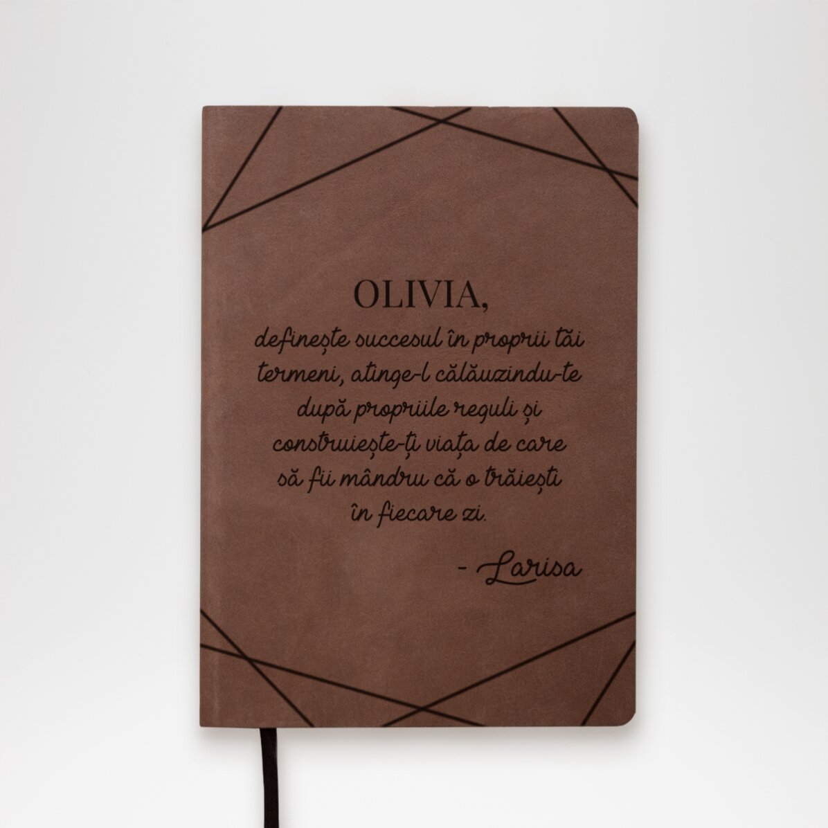 Agendă din piele personalizată cu mesaj