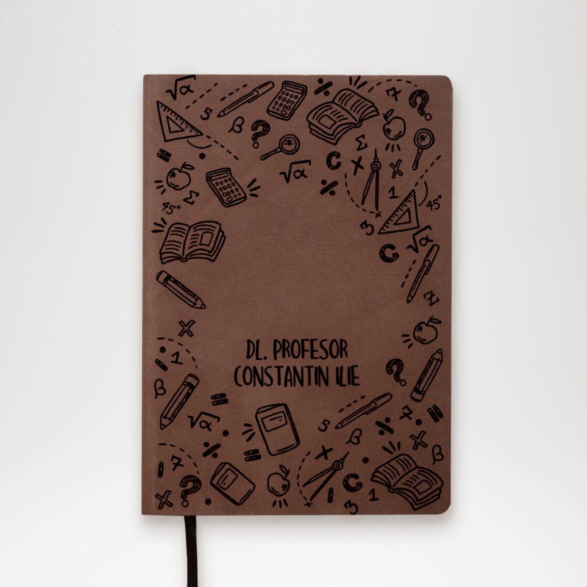 Agendă din piele personalizată cu nume pentru profesori