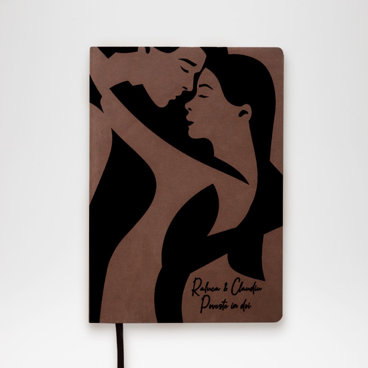 Agendă din piele personalizată cu nume - Poveste în doi