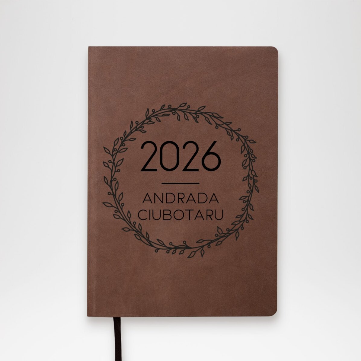 Agendă din piele personalizată cu nume