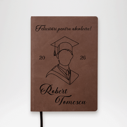 Agendă din piele personalizată cu text - Absolvenți