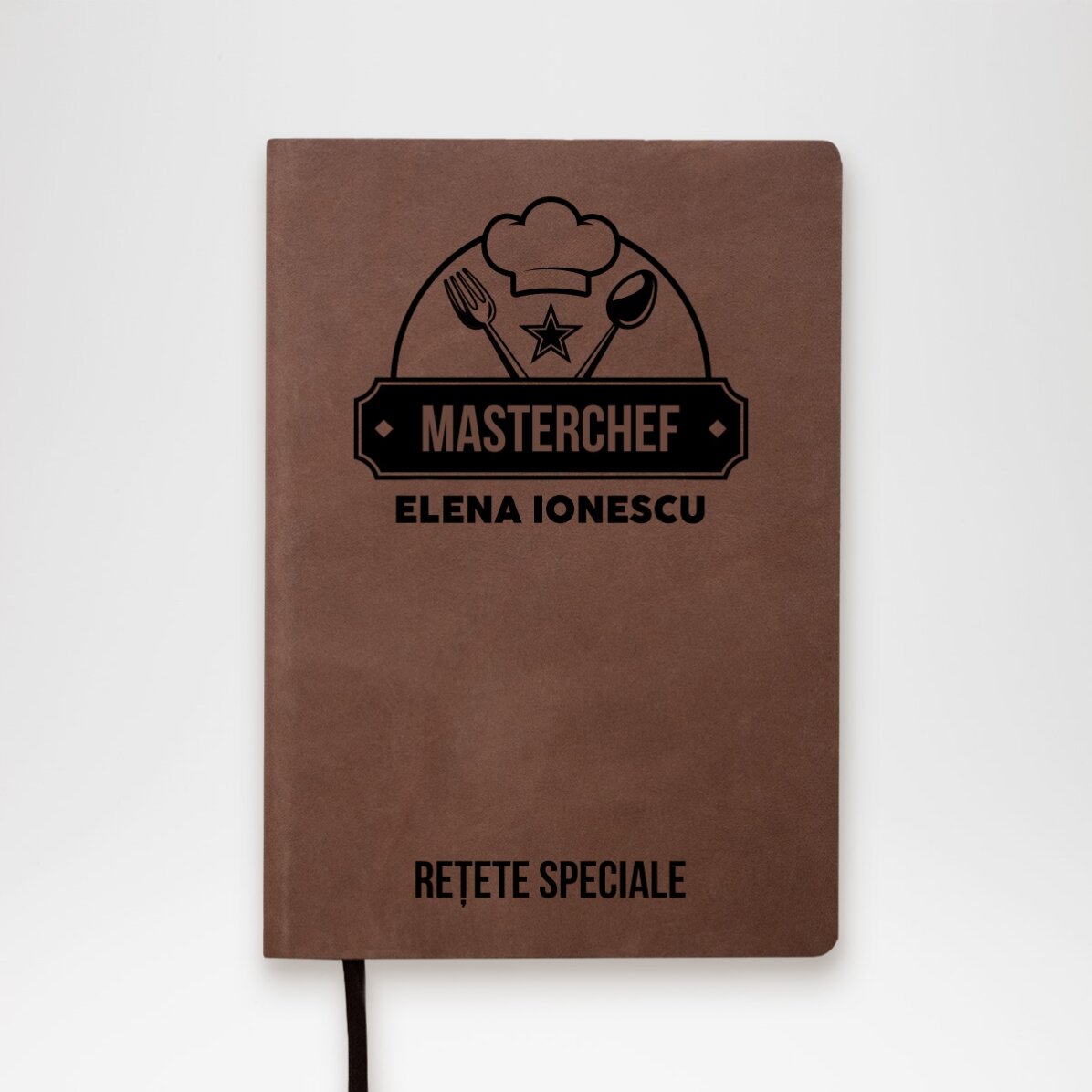 Agendă din piele personalizată cu text - Chef