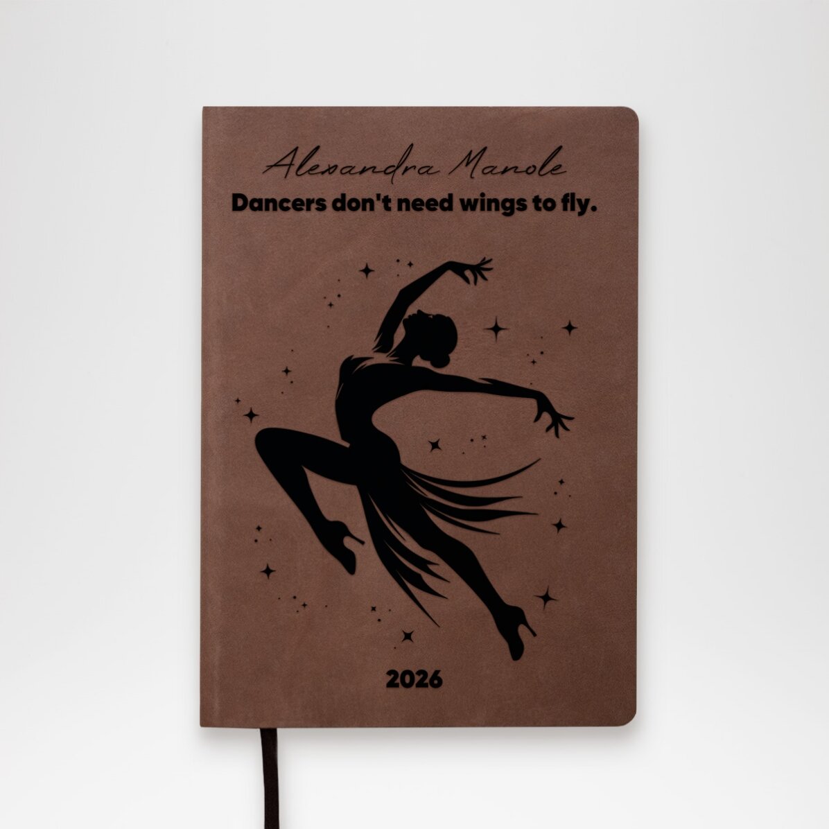 Agendă din piele personalizată cu text - Dancer