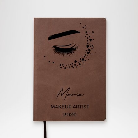 Agendă din piele personalizată cu text - Makeup artist