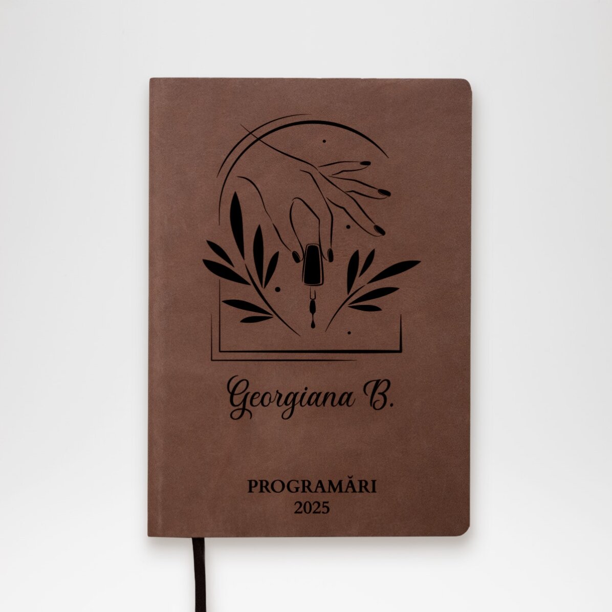Agendă din piele personalizată cu text - Nails artist
