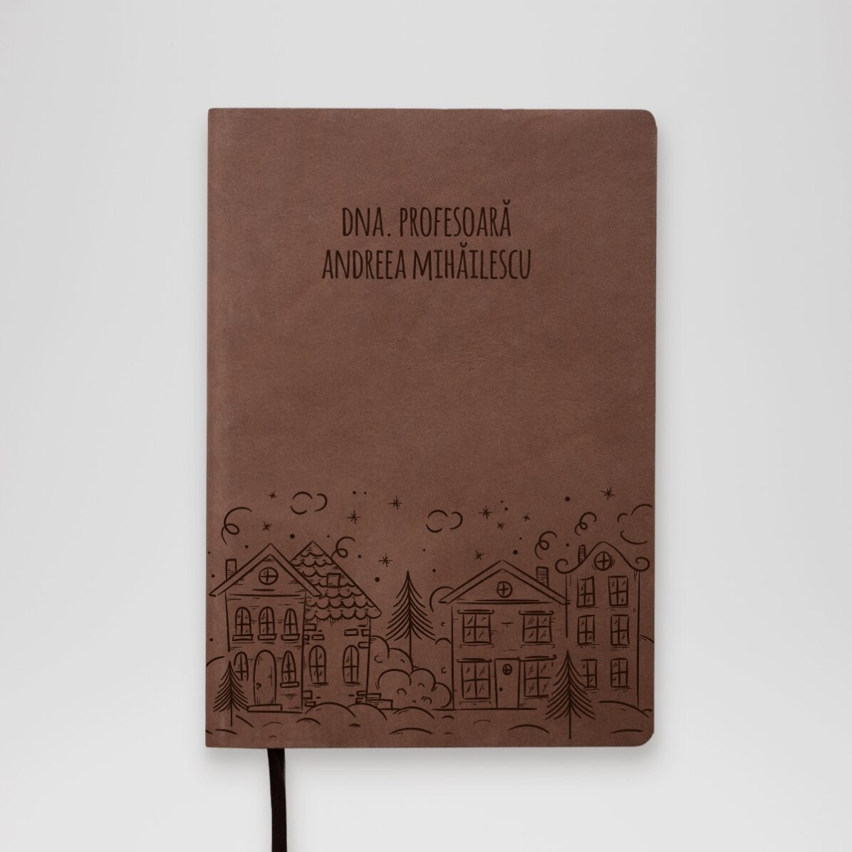 Agendă din piele personalizată cu text - Notițe