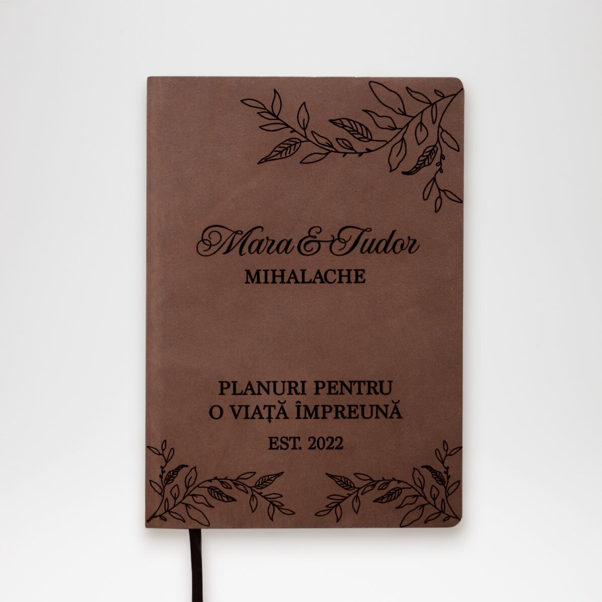 Agendă din piele personalizată cu text - Planurile noastre