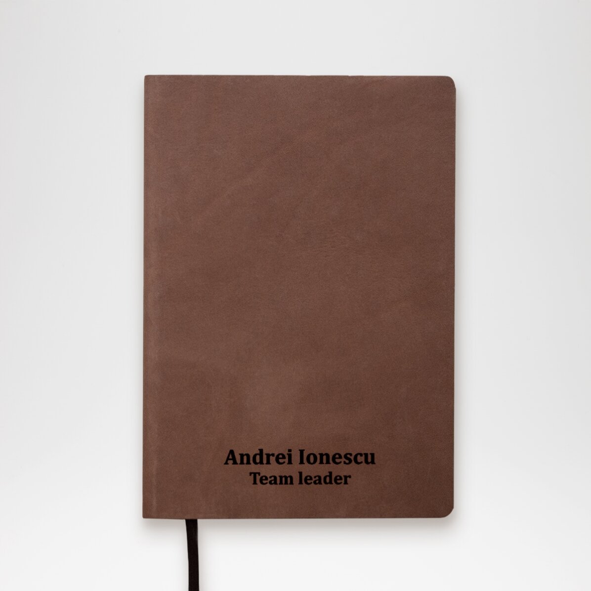 Agendă din piele personalizată cu text