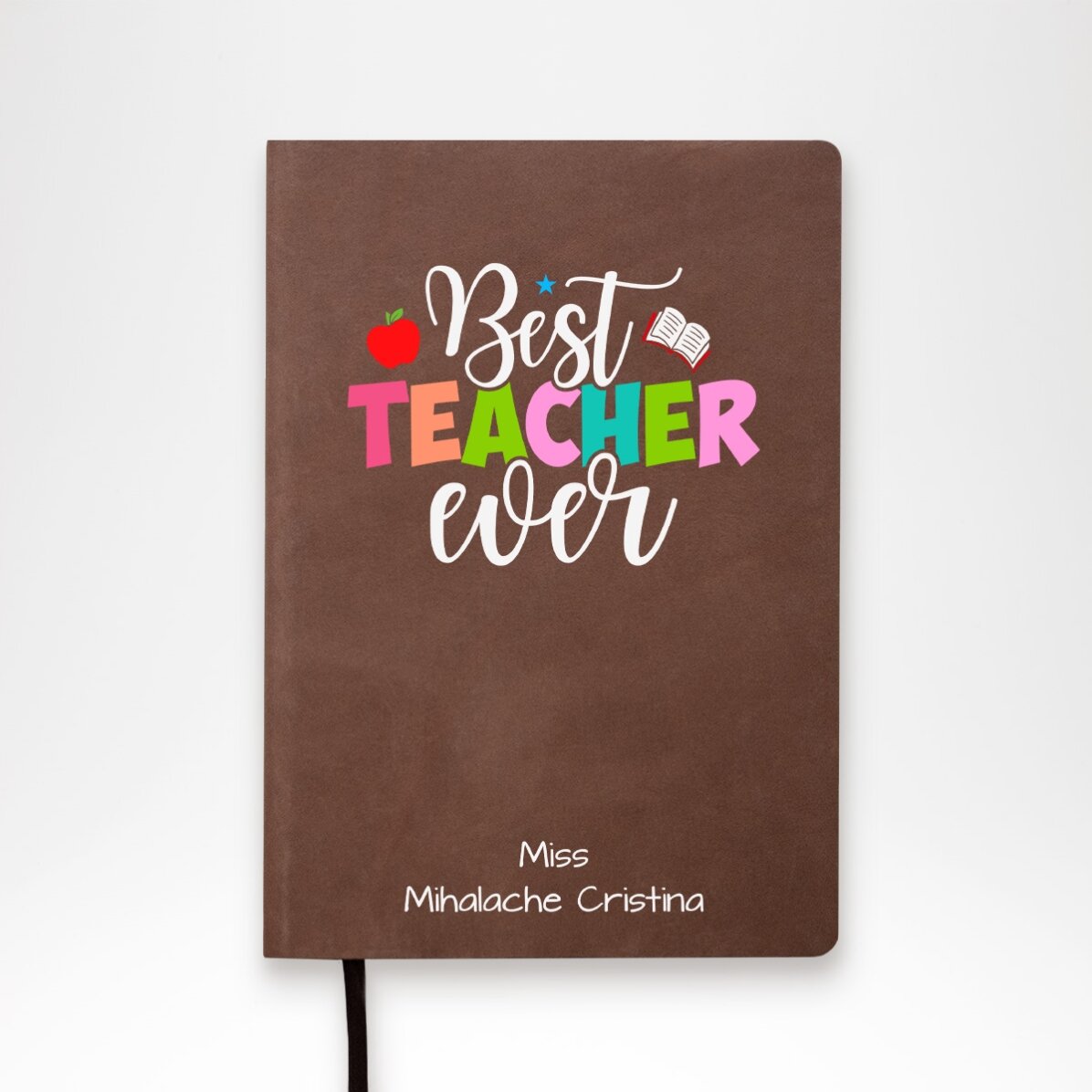 Agendă personalizată color cu text - Best teacher ever