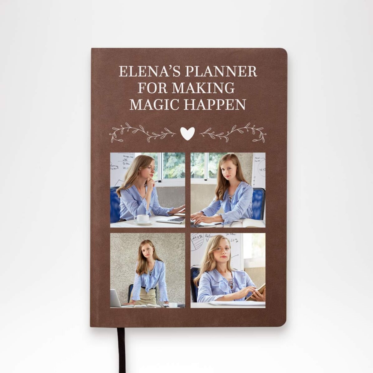 Agendă personalizată cu 4 poze și mesaj