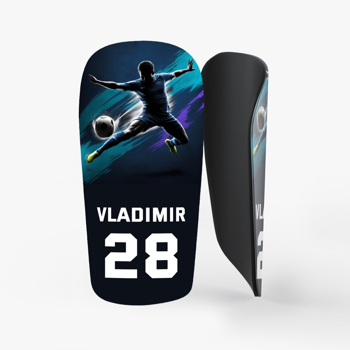 Apărători de fotbal personalizate cu nume și număr