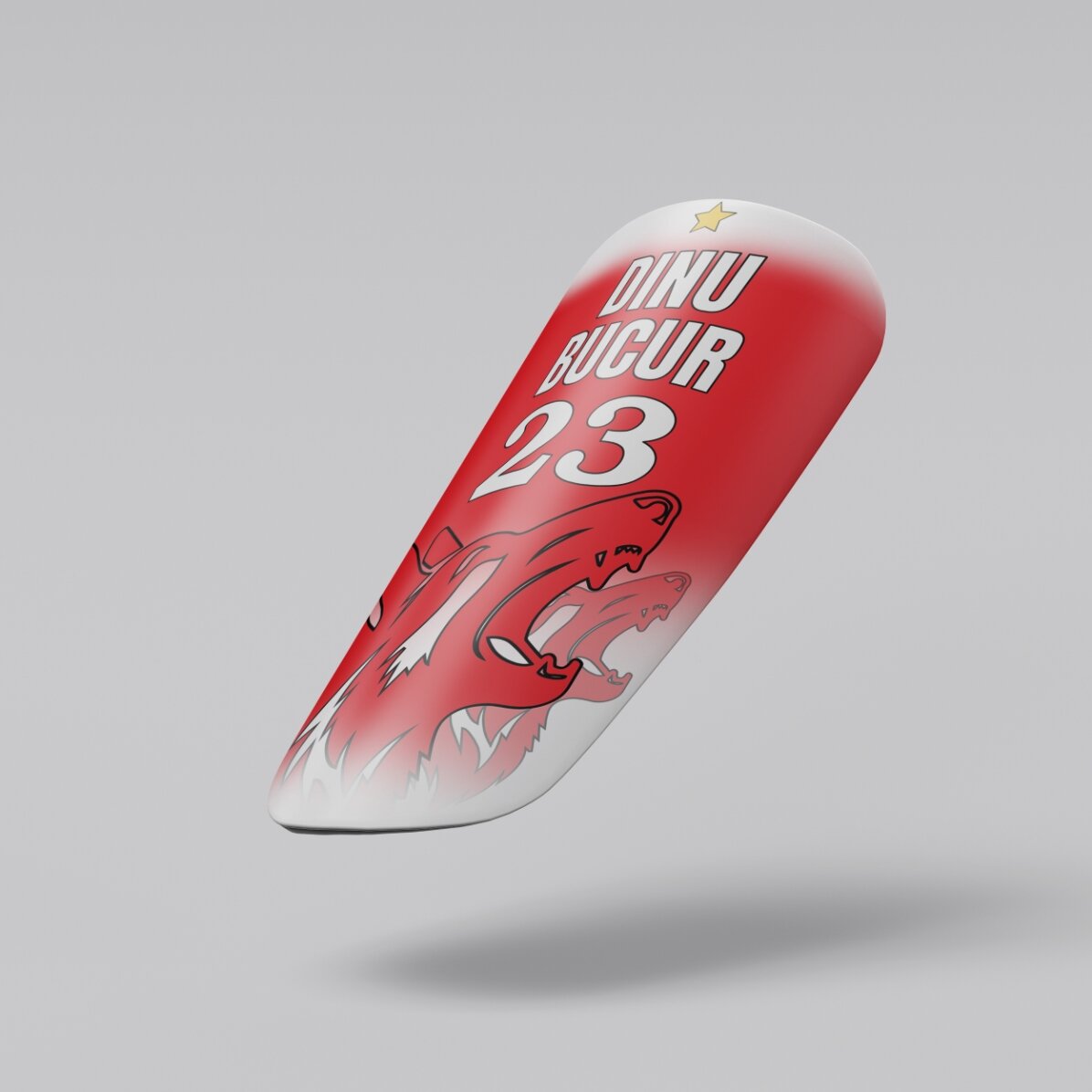 Apărători de fotbal personalizate cu text - Roșu-alb