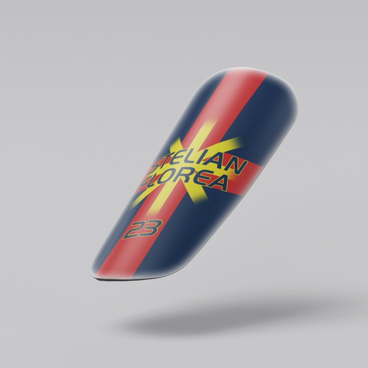 Персонализирани футболни предпазители за пищяли с текст - Червено-сини