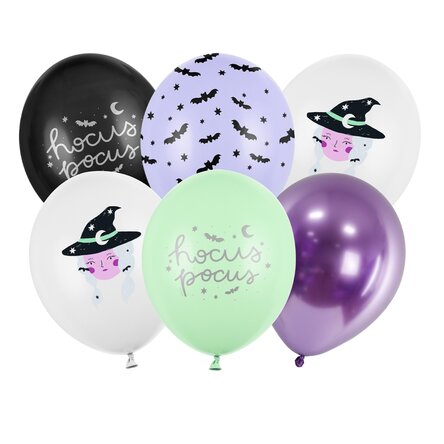 Set 6 baloane de Halloween - Vrăjitoare