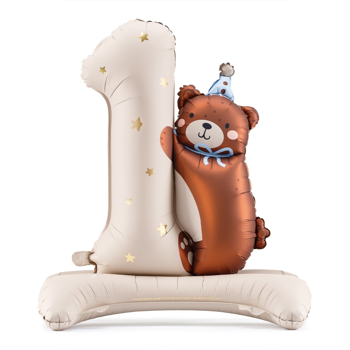 Balon aniversare - Cifra 1 ursuleț