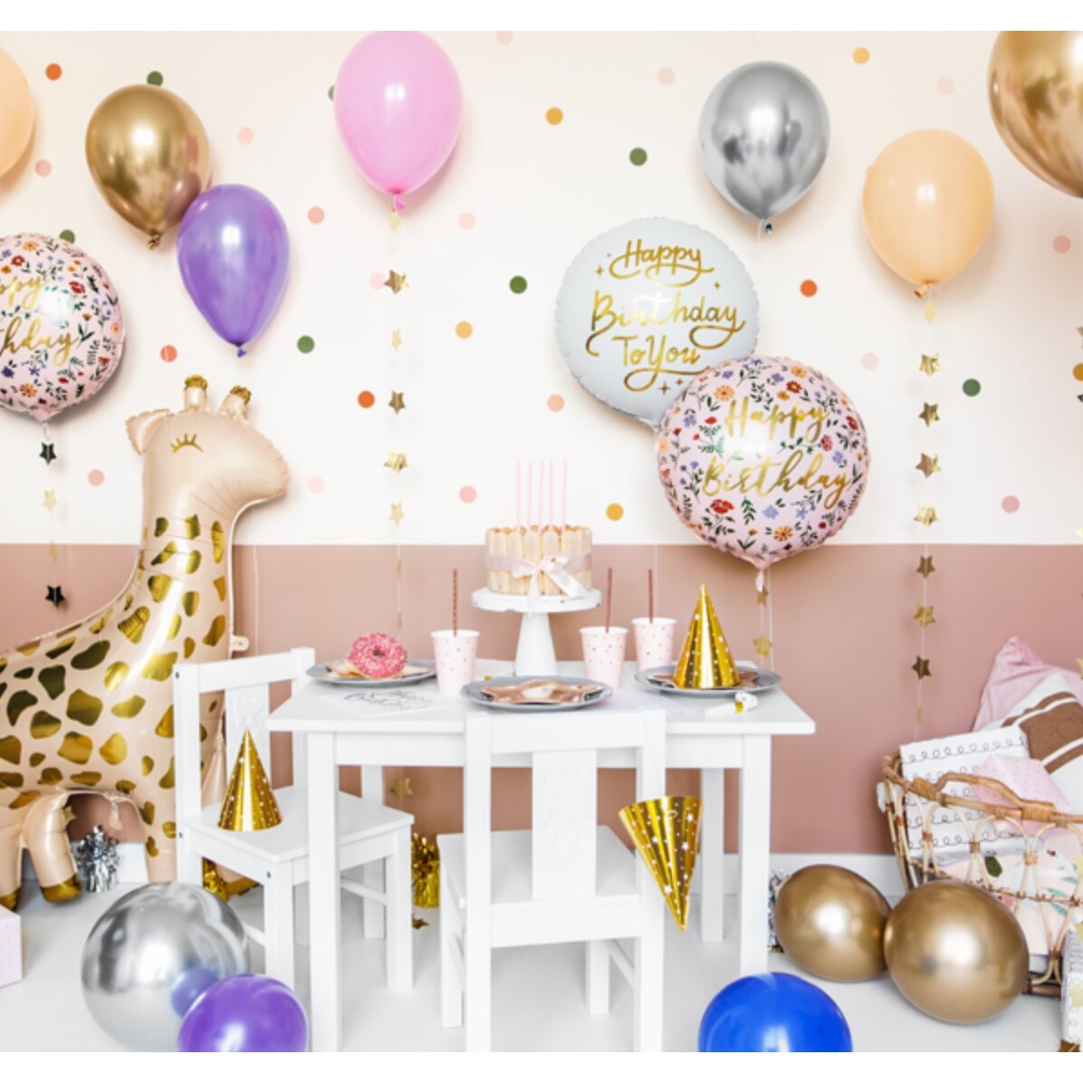 Balon - Happy Birthday Flowers