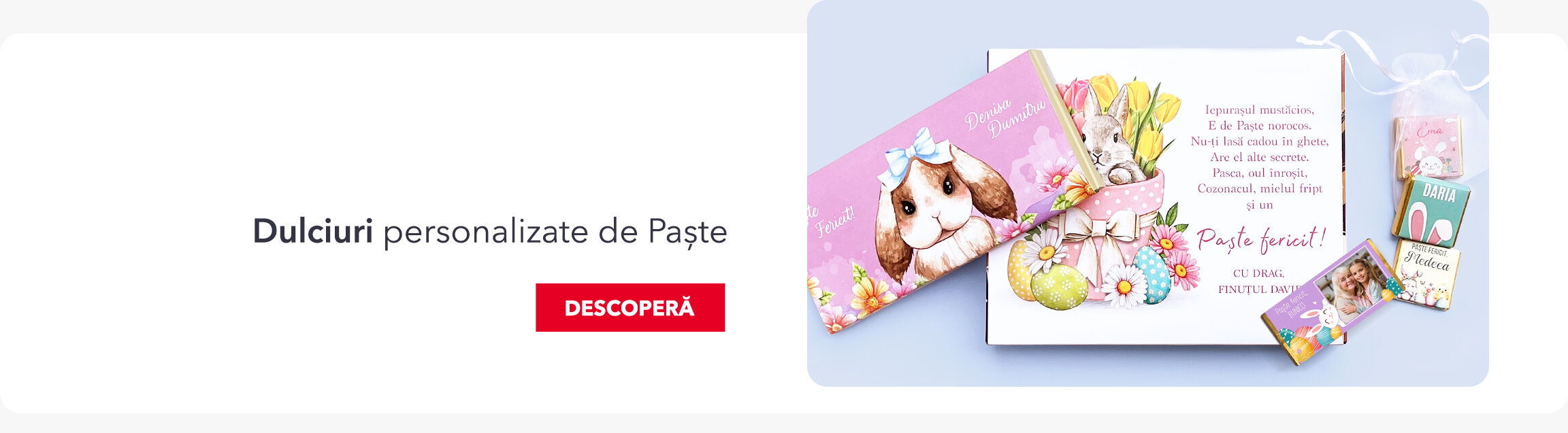 Mini ciocolată personalizată de Paște
