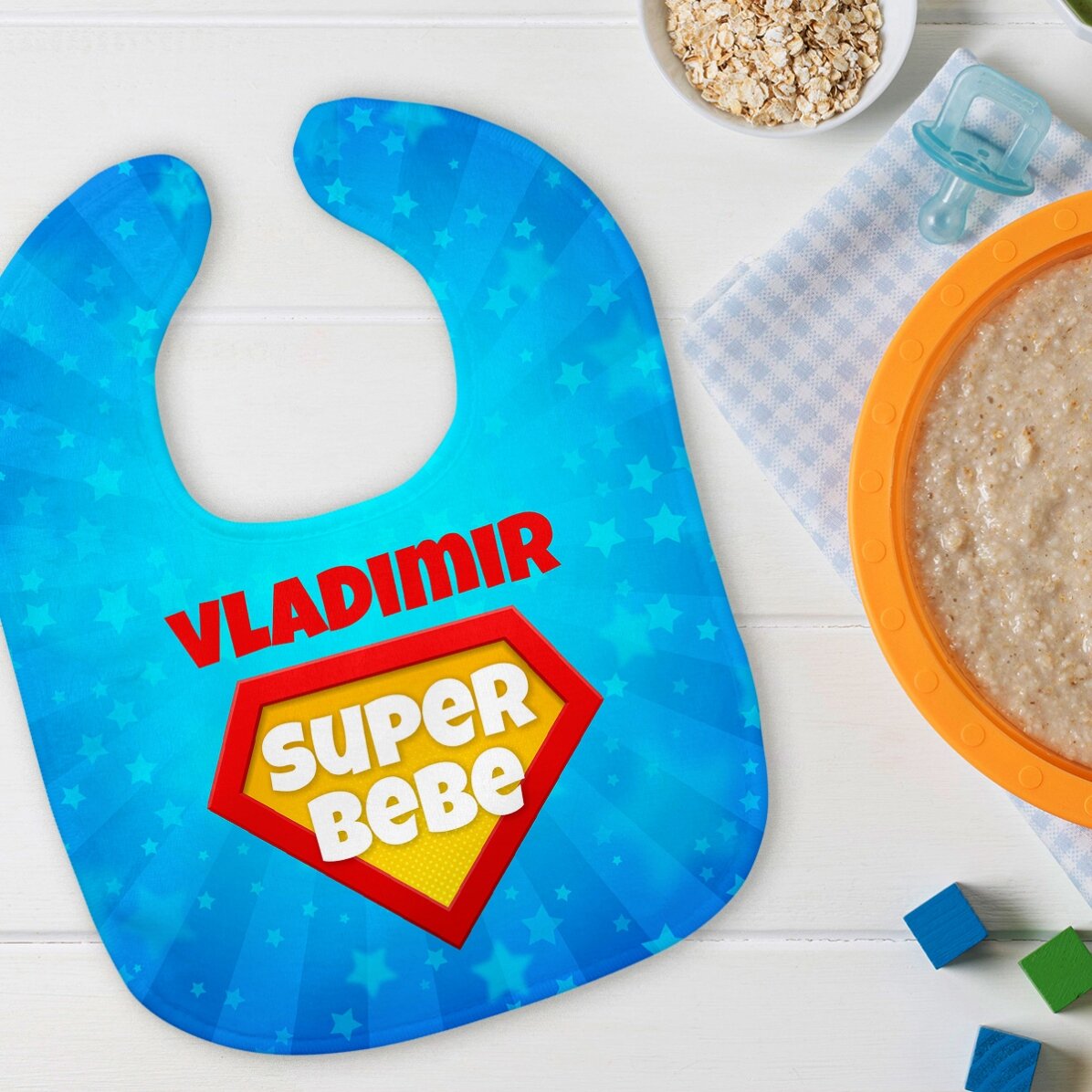 Bavețică personalizată cu text - Super bebe
