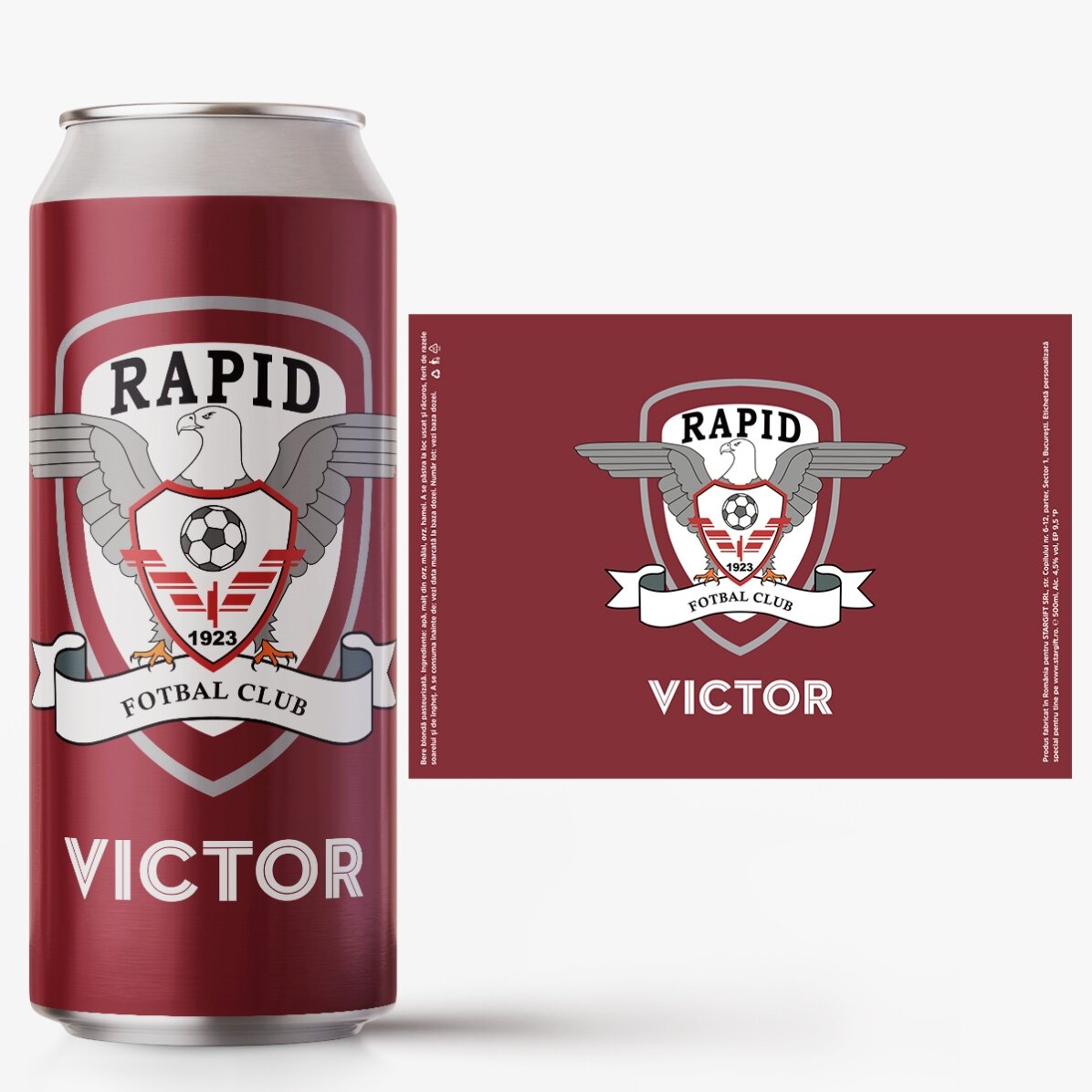 Bere la doză FC Rapid personalizată cu nume