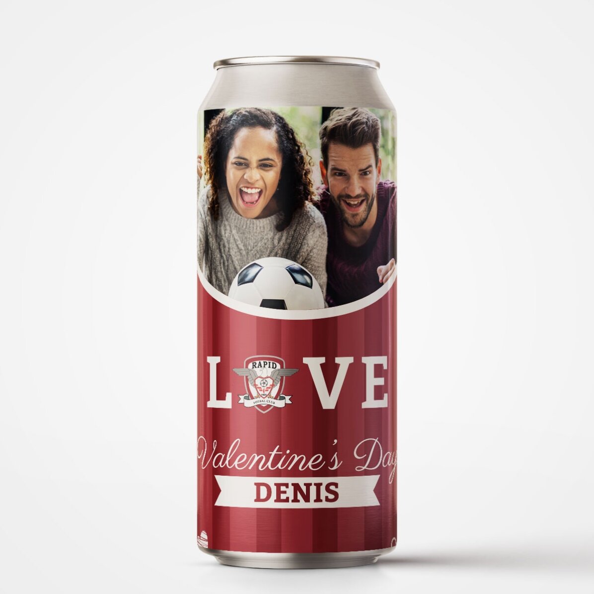 Bere la doză FC Rapid personalizată cu poză și text - Love