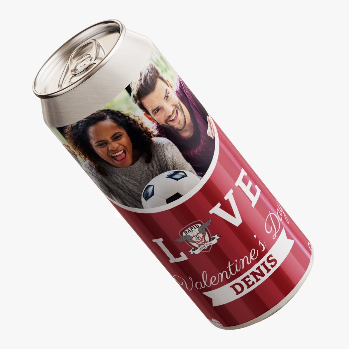 Bere la doză FC Rapid personalizată cu poză și text - Love