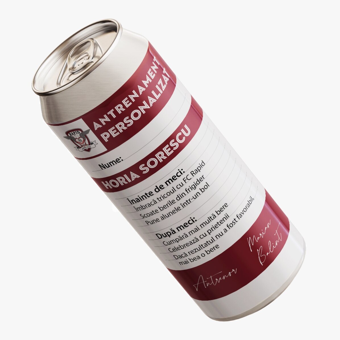 Bere la doză FC Rapid personalizată cu text - Antrenament personalizat