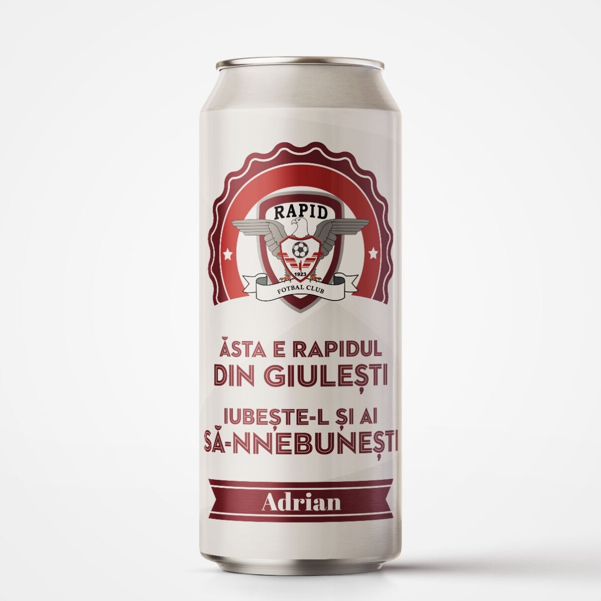 Bere la doză FC Rapid personalizată cu text - Rapidul din Giulești
