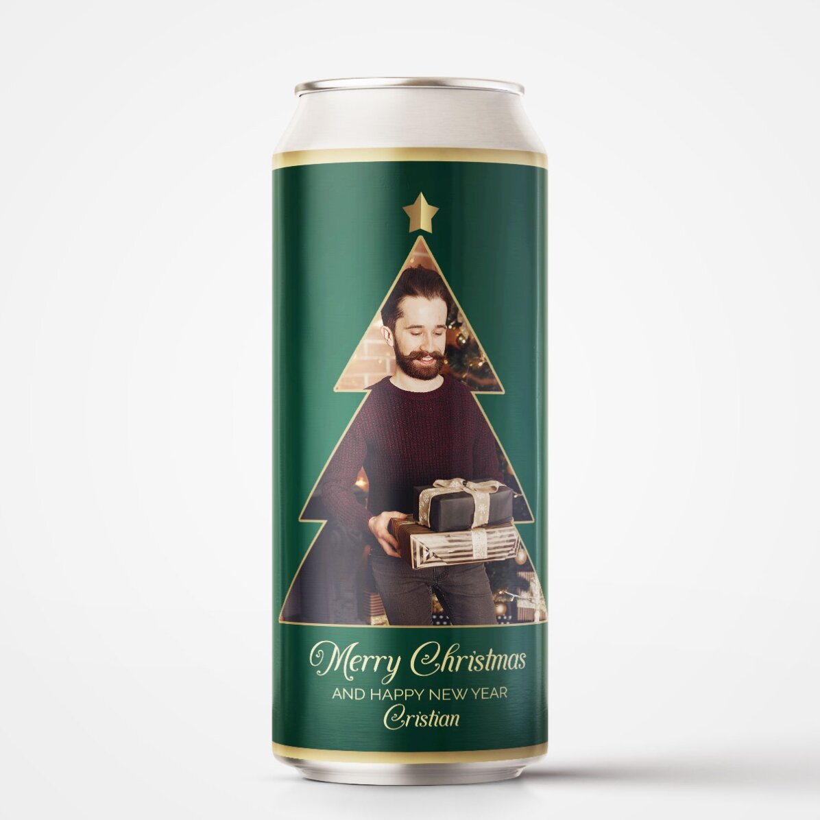 Bere la doză personalizată cu poză și text - Christmas Tree