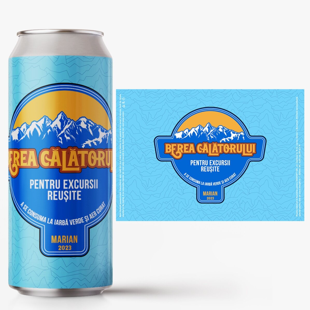 Bere la doză personalizată cu text - Berea călătorului