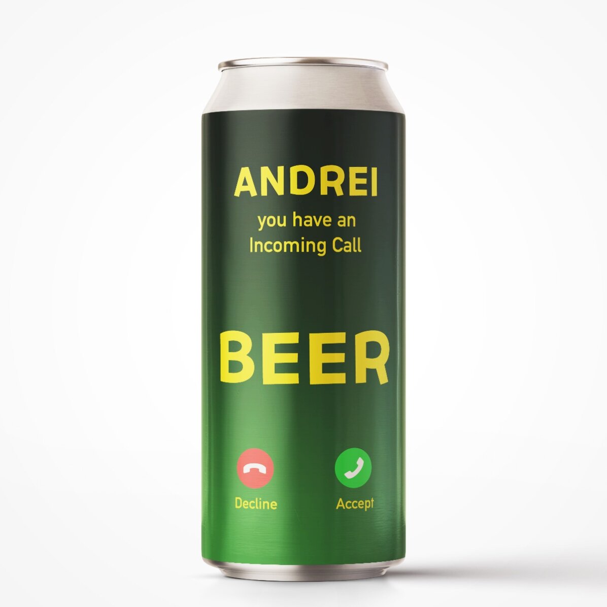 Bere la doză personalizată cu text - Incoming call