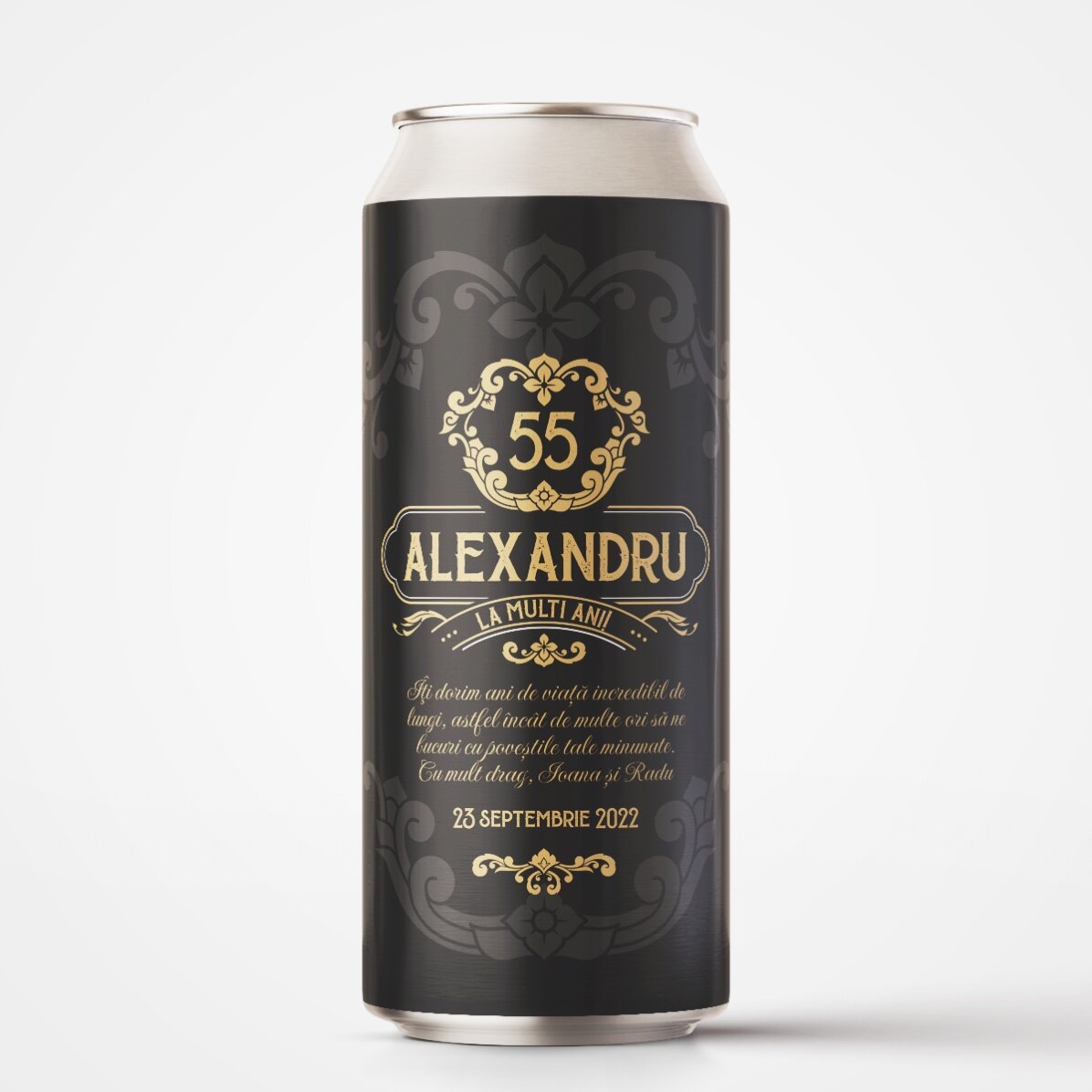 Bere la doză personalizată cu text - Premium