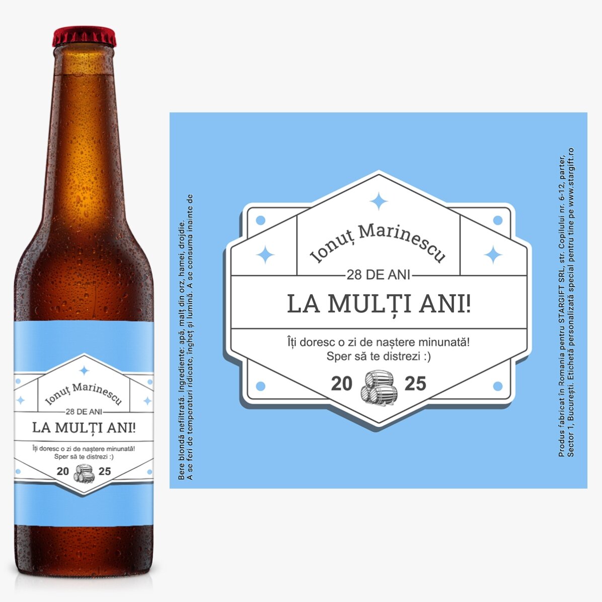 Bere personalizată cu mesaj - Classic beer