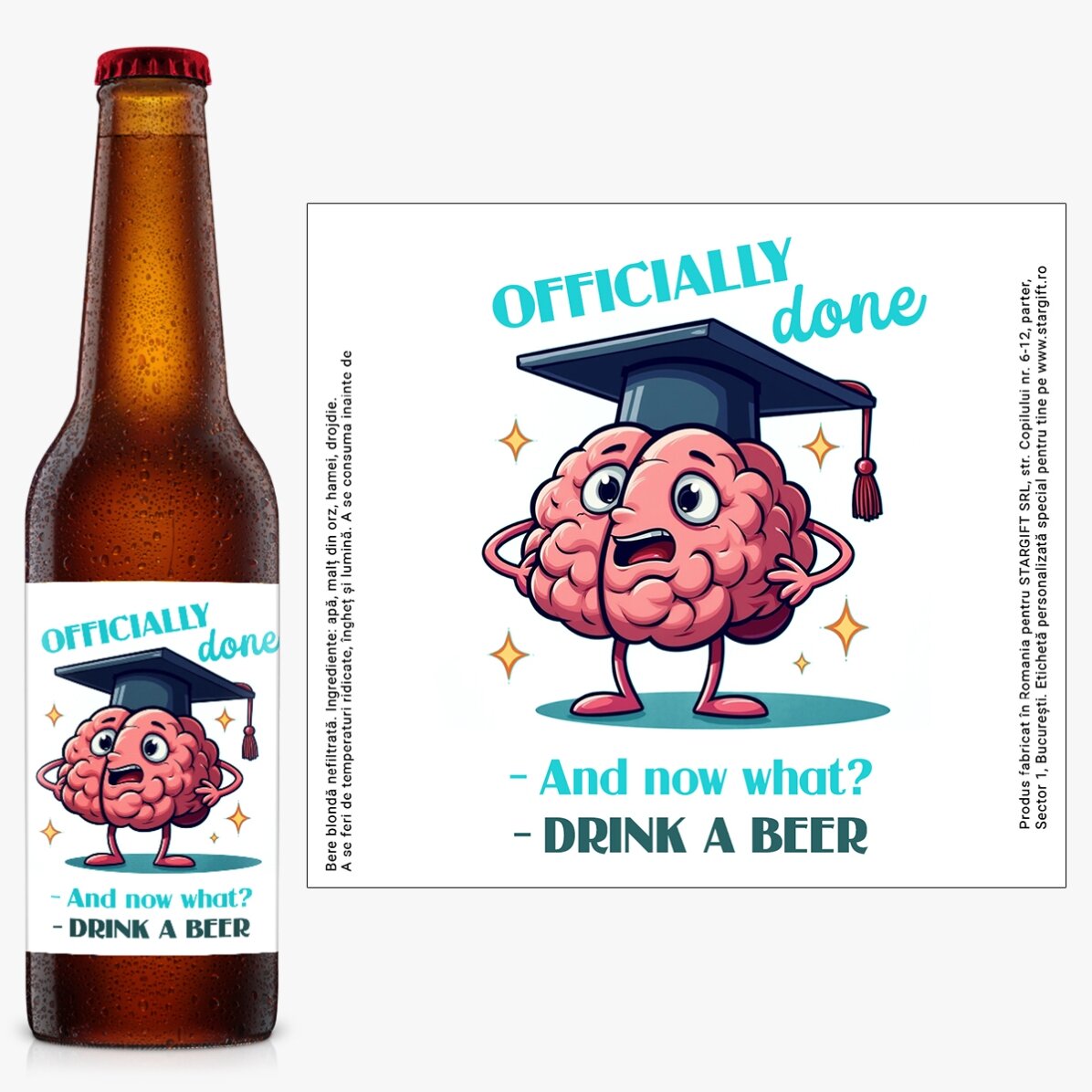 Bere personalizată cu mesaj - Funny graduation