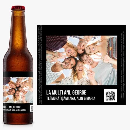 Bere personalizată cu o poză și cod QR