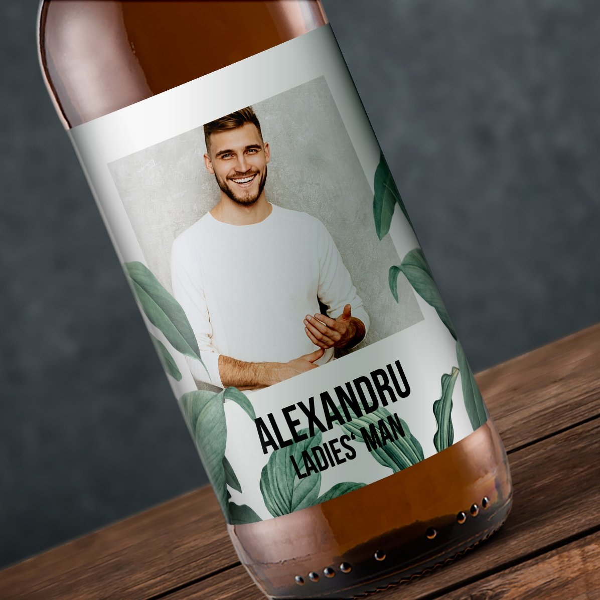 Bere personalizată cu poză și text - Folliage