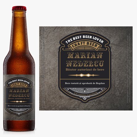 Bere personalizată cu text - Băutor autorizat de bere