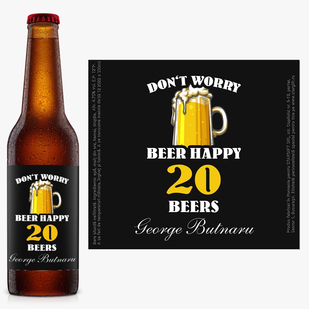 Bere personalizată cu text - Beer happy!