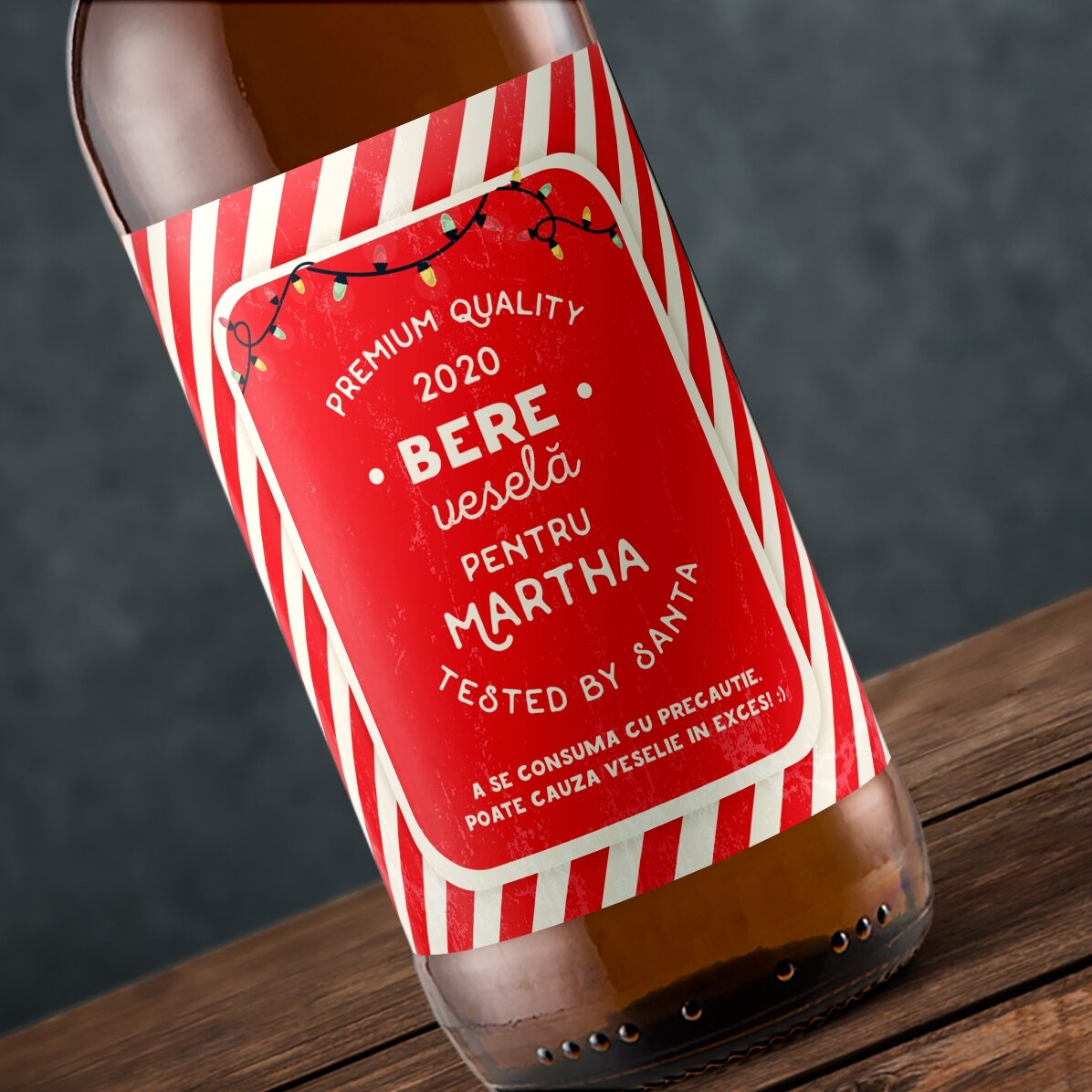 Bere personalizată cu text - Bere veselă