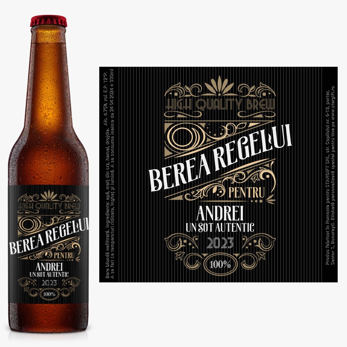 Bere personalizată cu text - Berea Regelui