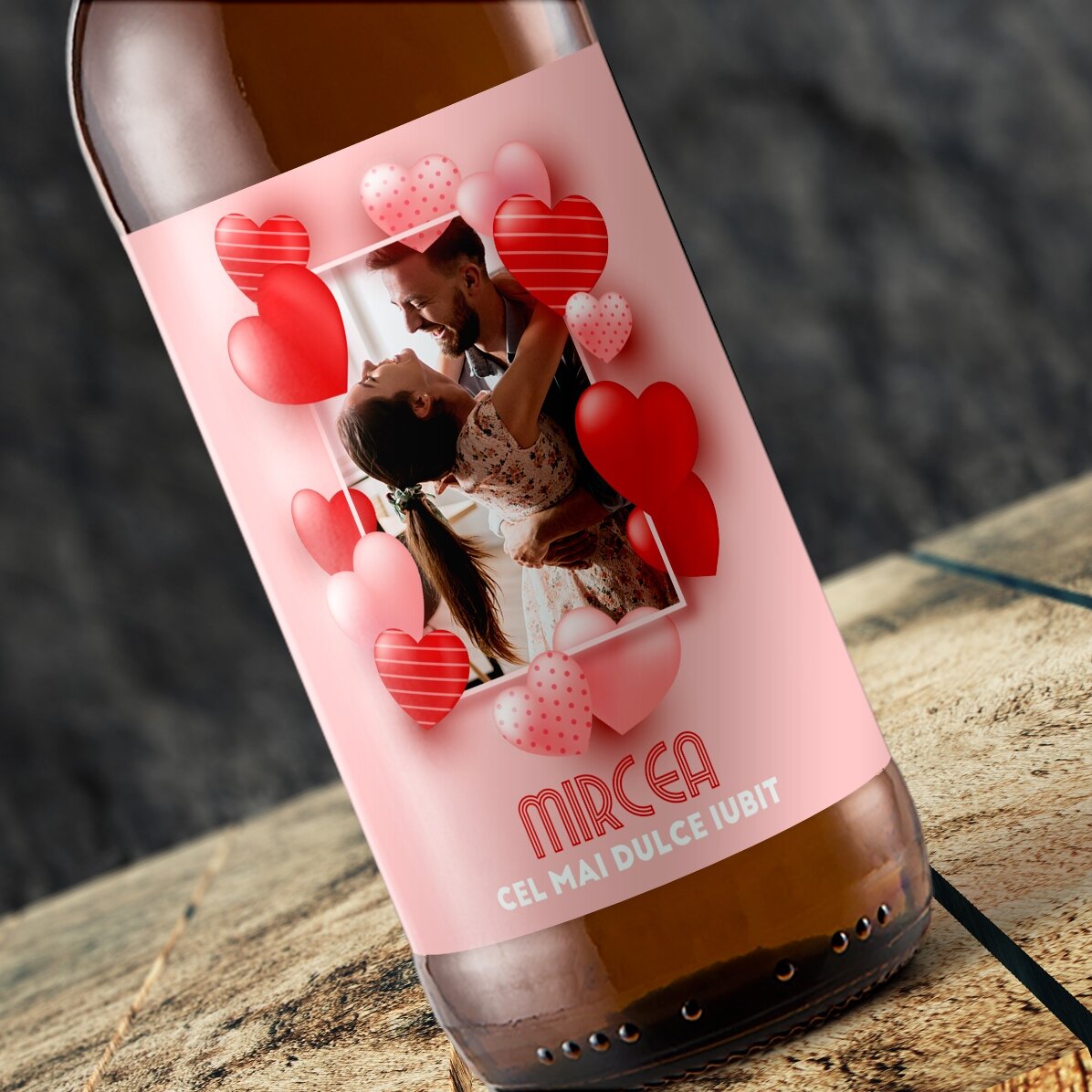 Bere personalizată cu text și o fotografie - Cel mai dulce iubit