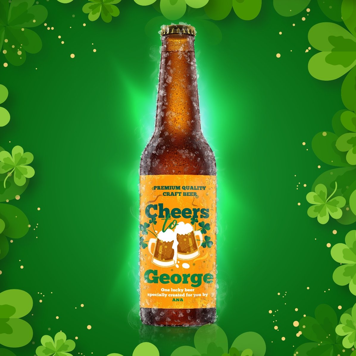 Bere personalizată cu text - Cheers to...