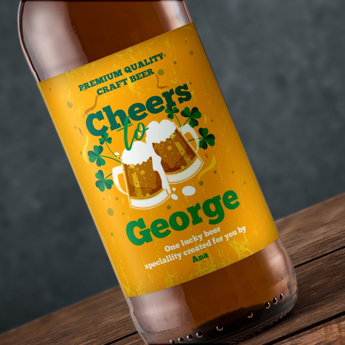 Bere personalizată cu text - Cheers to...