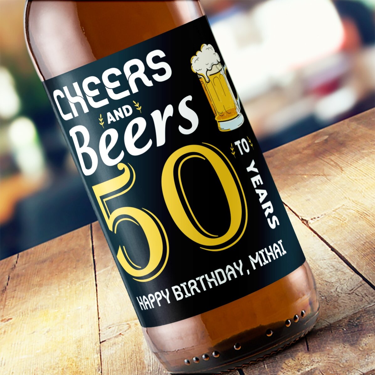 Bere personalizată cu text - Cheers
