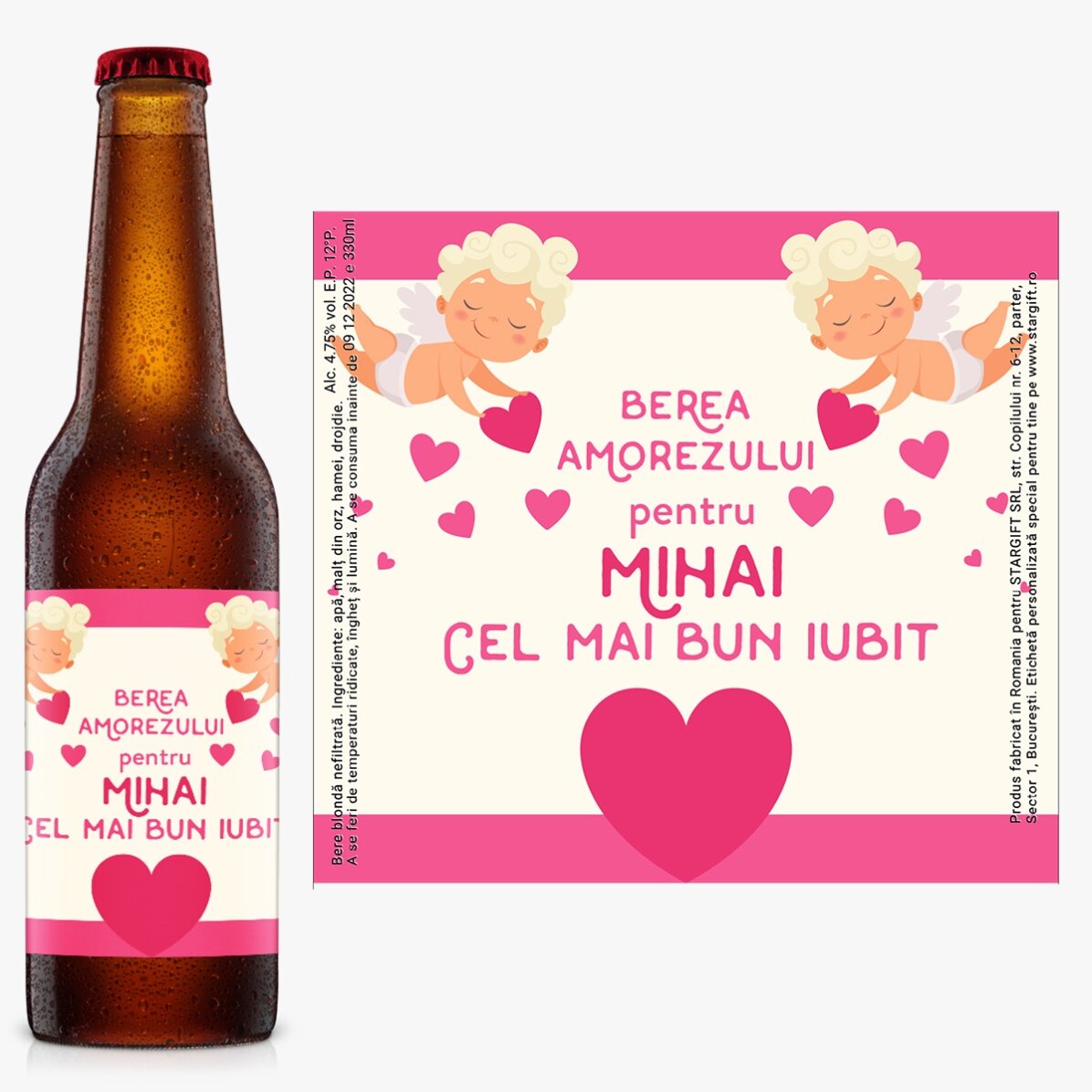 Bere personalizată cu text - Cupid