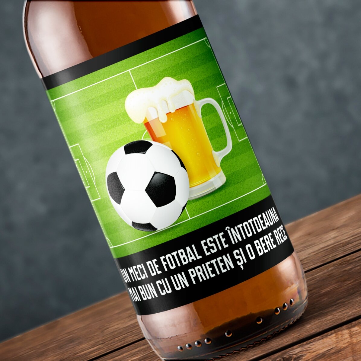 Bere personalizată cu text - Fotbal 