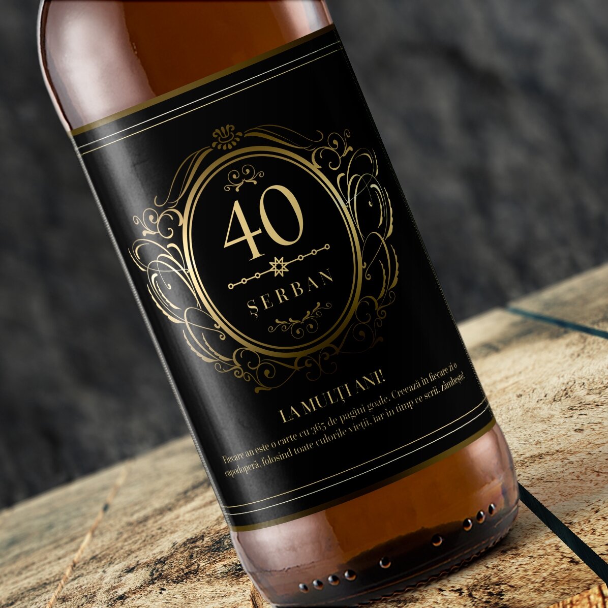 Bere personalizată cu text - Happy 40